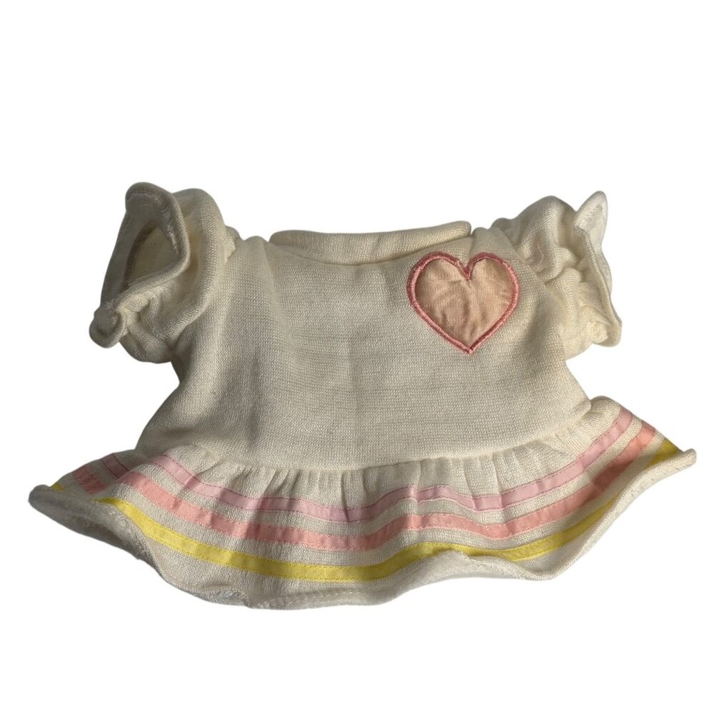 VTG Cabbage Patch Kids Doll Heart Dress White 90s Sweet Retro Collectible Outfit